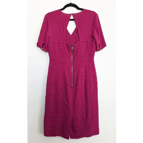 Burberry London Pleated V-neck Dress. - Picture 3 of 10